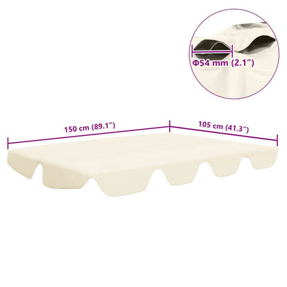 Replacement Canopy for Garden Swing Cream 150/130x105/70 cm