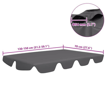 Replacement Canopy for Garden Swing Anthracite 150/130x105/70cm
