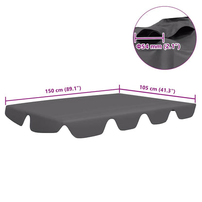 Replacement Canopy for Garden Swing Anthracite 150/130x105/70cm