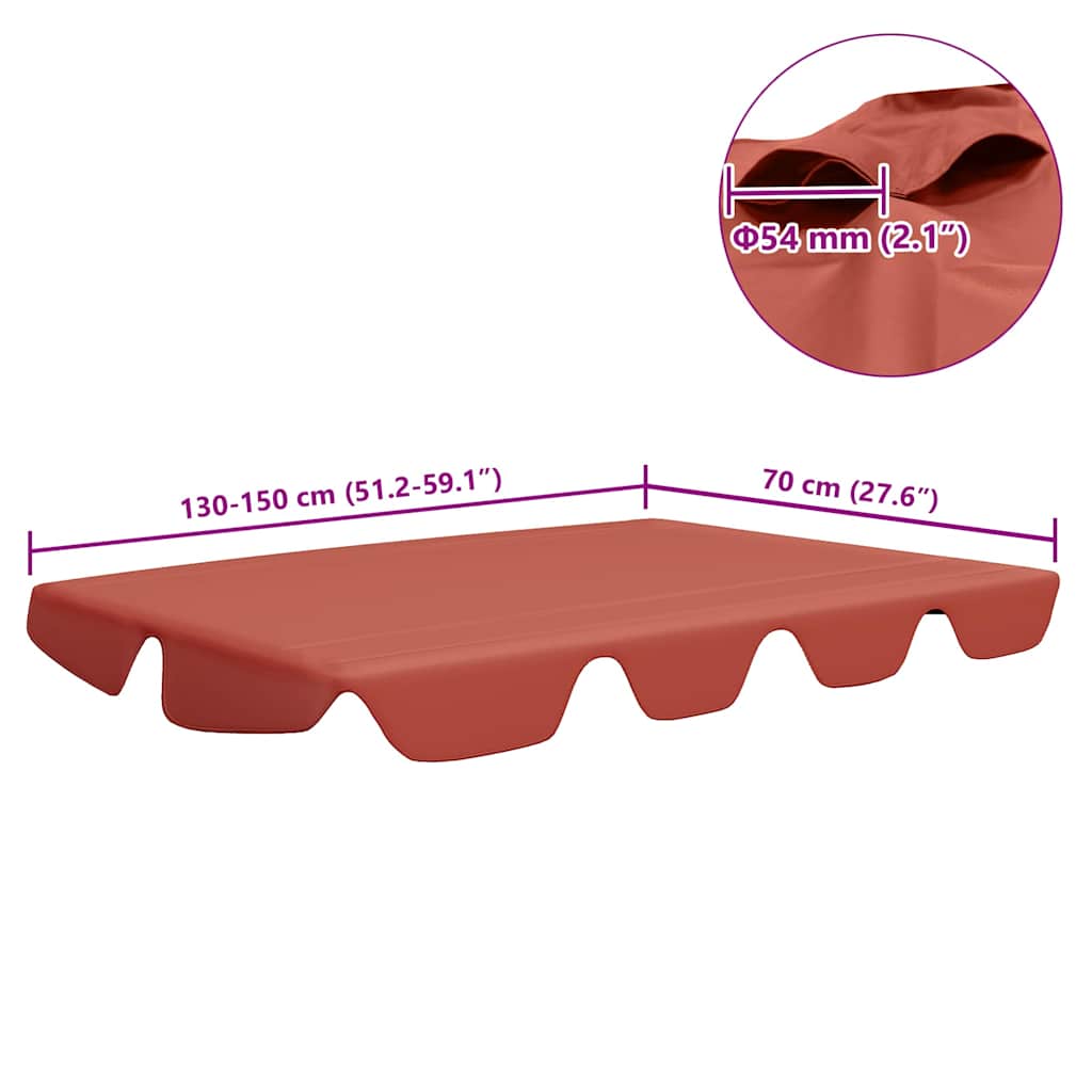 Replacement Canopy for Garden Swing Terracotta 150/130x105/70cm