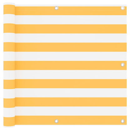 Balcony Screen White and Yellow 90x600 cm Oxford Fabric