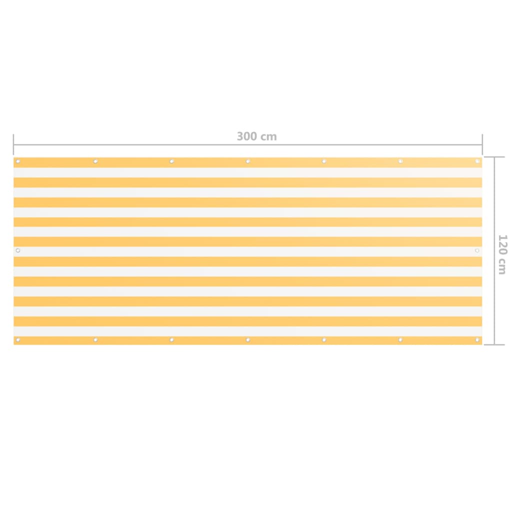 Balcony Screen White and Yellow 120x300 cm Oxford Fabric