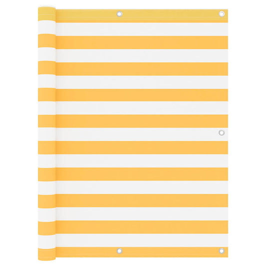 Balcony Screen White and Yellow 120x500 cm Oxford Fabric