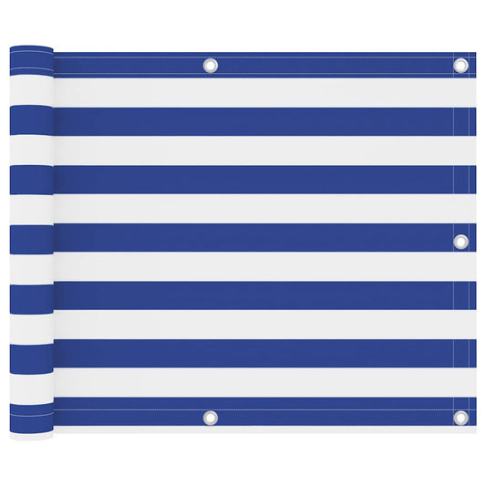 Balcony Screen White and Blue 75x400 cm Oxford Fabric