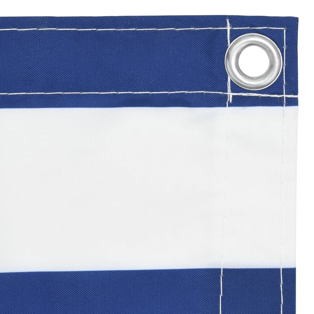 Balcony Screen White and Blue 90x400 cm Oxford Fabric