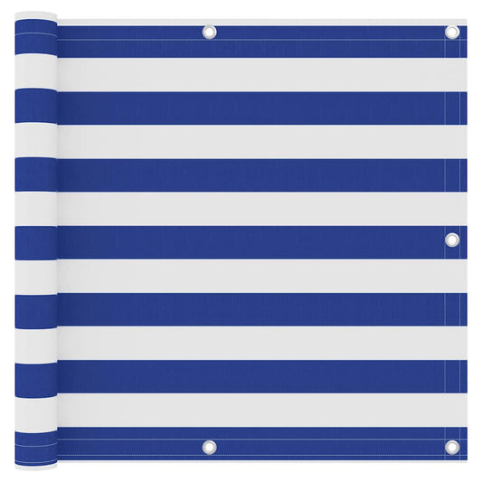 Balcony Screen White and Blue 90x500 cm Oxford Fabric