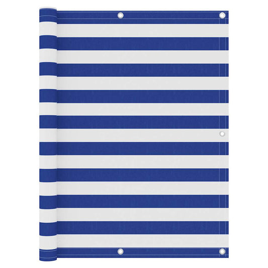 Balcony Screen White and Blue 120x300 cm Oxford Fabric