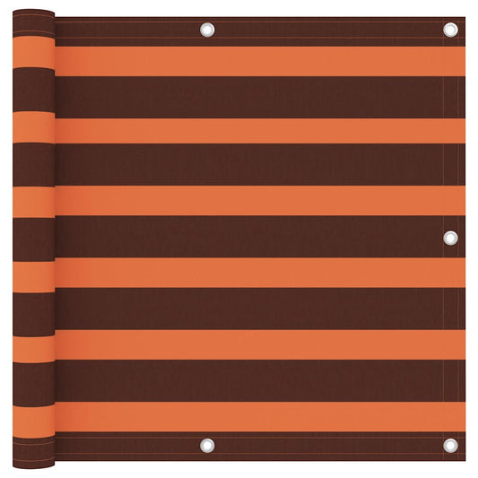 Balcony Screen Orange and Brown 90x600 cm Oxford Fabric