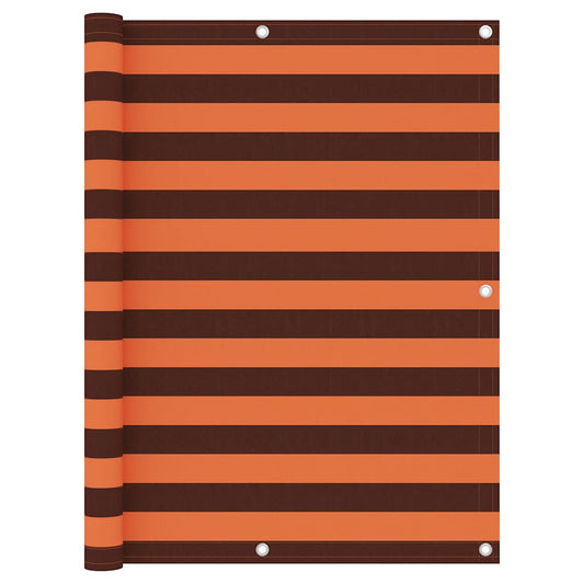 Balcony Screen Orange and Brown 120x600 cm Oxford Fabric