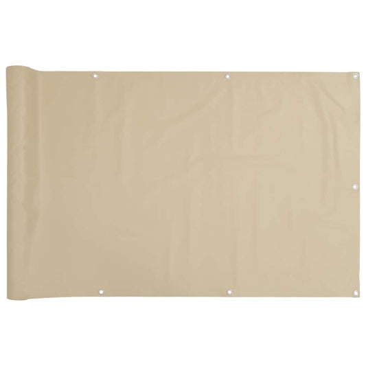 Balcony Screen Beige 90x300 cm Oxford Fabric