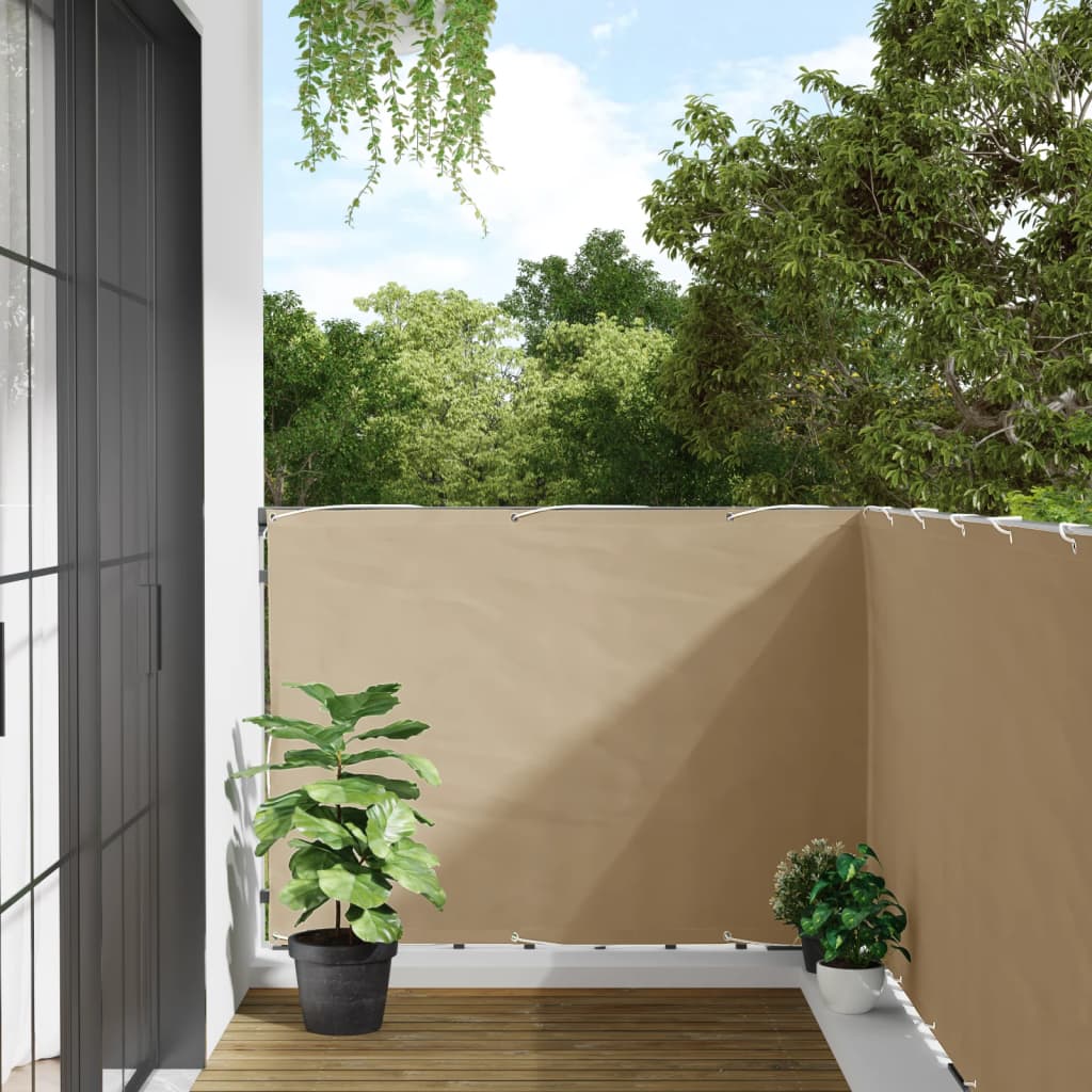Balcony Screen Beige 120x600 cm Oxford Fabric