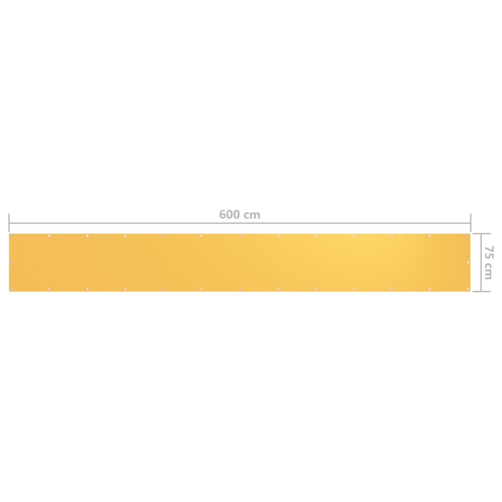 Balcony Screen Yellow 75x600 cm Oxford Fabric