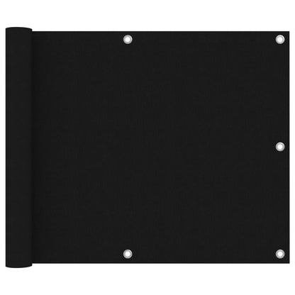 Balcony Screen Black 75x500 cm Oxford Fabric