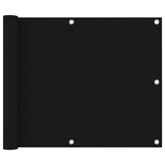 Balcony Screen Black 75x500 cm Oxford Fabric