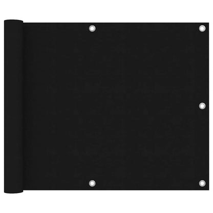 Balcony Screen Black 75x600 cm Oxford Fabric
