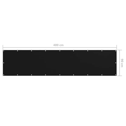 Balcony Screen Black 90x400 cm Oxford Fabric