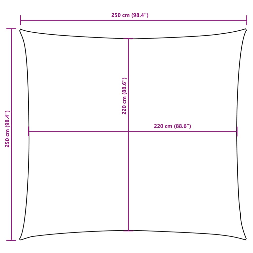 Sunshade Sail Oxford Fabric Square 2.5x2.5 m Anthracite