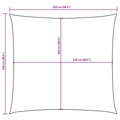 Sunshade Sail Oxford Fabric Square 2.5x2.5 m Anthracite