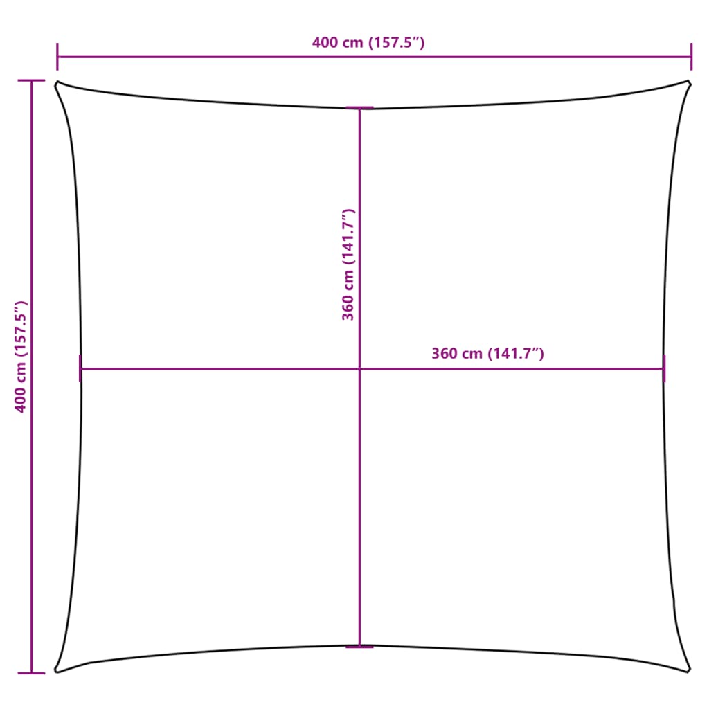 Sunshade Sail Oxford Fabric Square 4x4 m Anthracite
