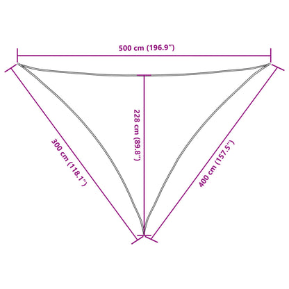 Sunshade Sail Oxford Fabric Triangular 3x4x5 m Beige