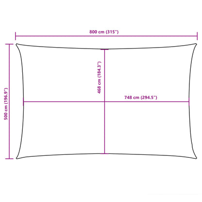 Sunshade Sail Oxford Fabric Rectangular 5x8 m Cream