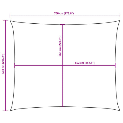 Sunshade Sail Oxford Fabric Rectangular 6x7 m Cream