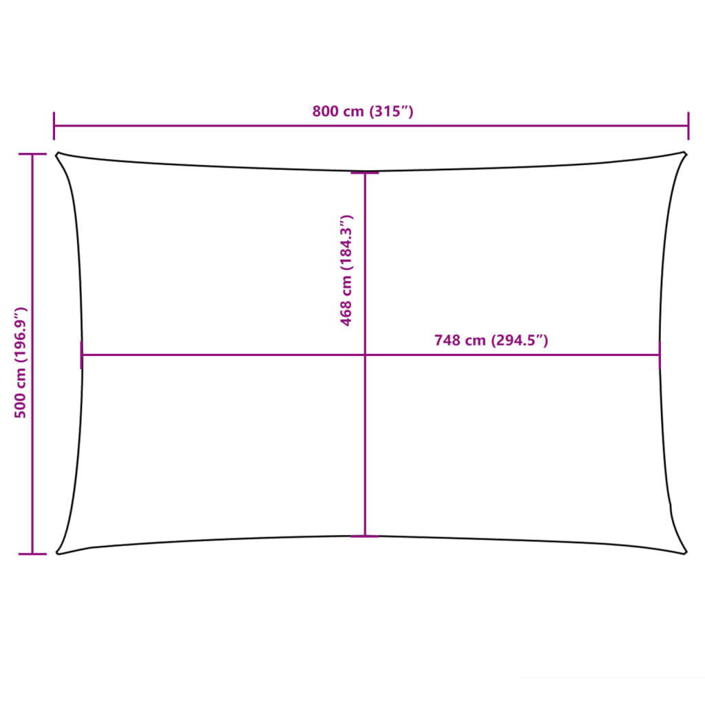 Sunshade Sail Oxford Fabric Rectangular 5x8 m White