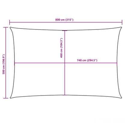 Sunshade Sail Oxford Fabric Rectangular 5x8 m White