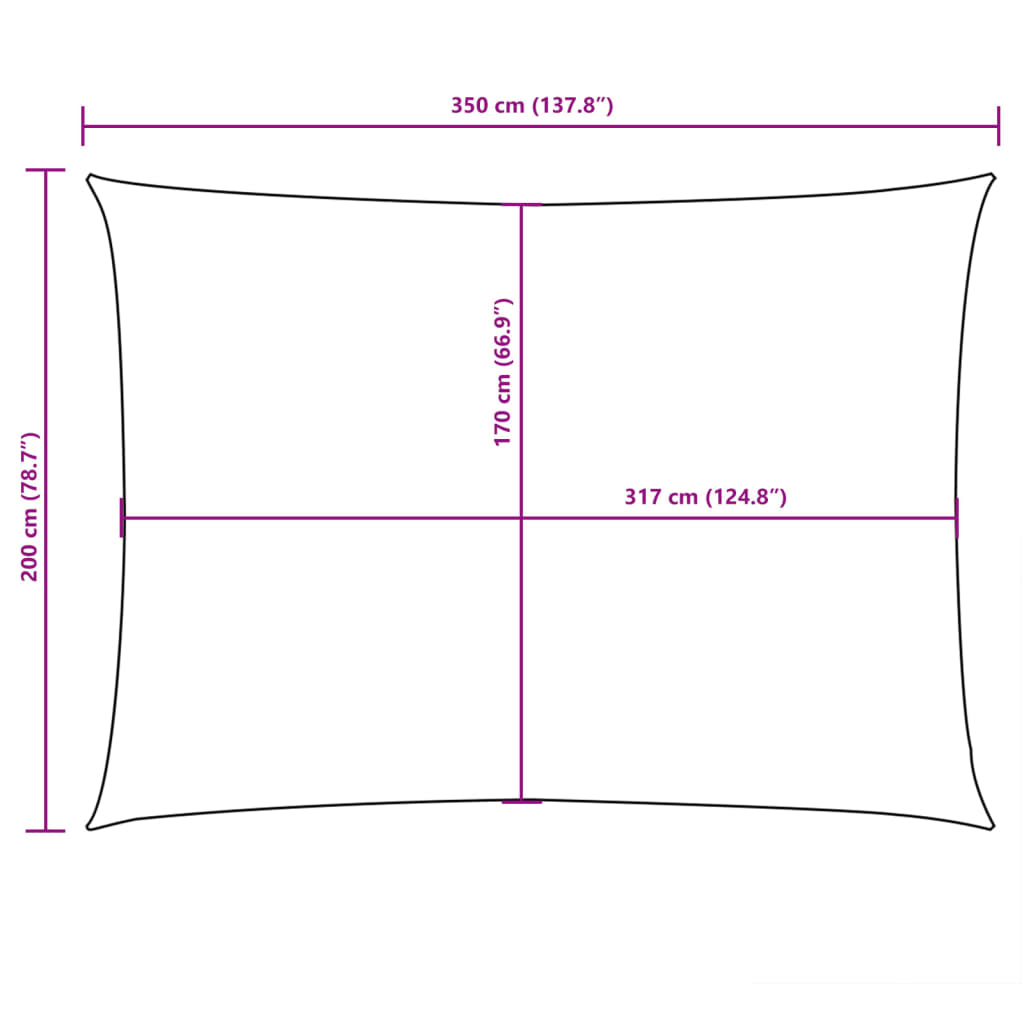 Sunshade Sail Oxford Fabric Rectangular 2x3.5 m Terracotta