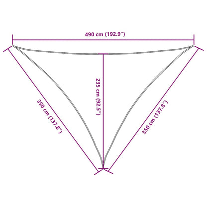 Sunshade Sail Oxford Fabric Triangular 3.5x3.5x4.9 m Taupe
