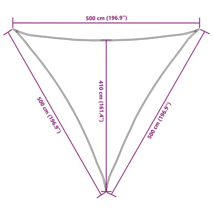 Sunshade Sail Oxford Fabric Triangular 5x5x5 m Taupe