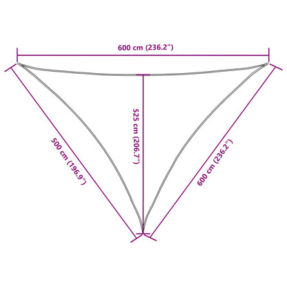 Sunshade Sail Oxford Fabric Triangular 5x6x6 m Taupe