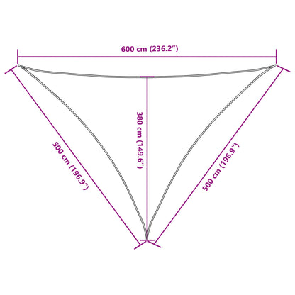 Sunshade Sail Oxford Fabric Triangular 5x5x6 m Taupe