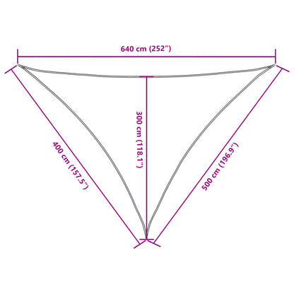 Sunshade Sail Oxford Fabric Triangular 4x5x6.4 m Taupe