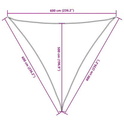 Sunshade Sail Oxford Fabric Triangular 6x6x6 m Taupe