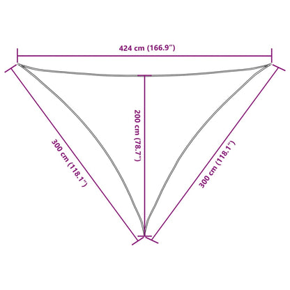 Sunshade Sail Oxford Fabric Triangular 3x3x4.24 m Dark Green