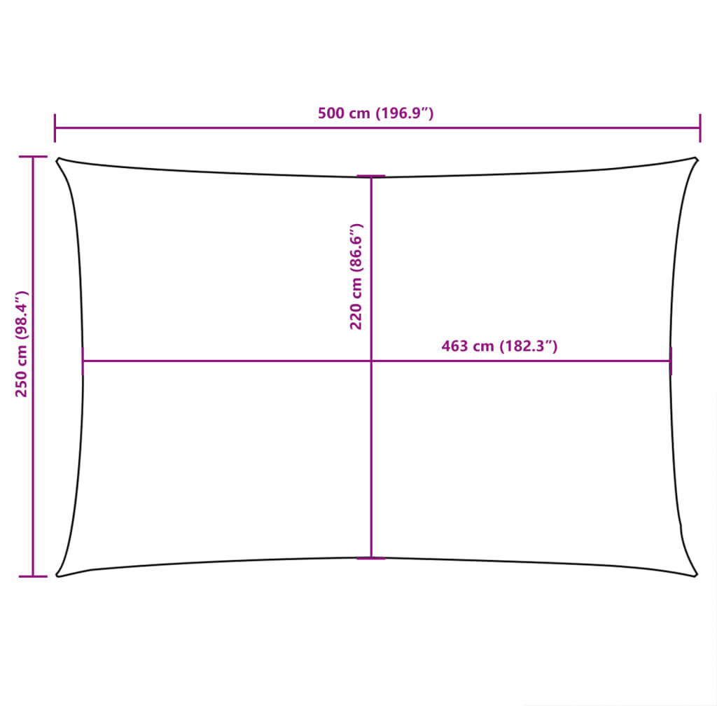 Sunshade Sail Oxford Fabric Rectangular 2.5x5 m Blue