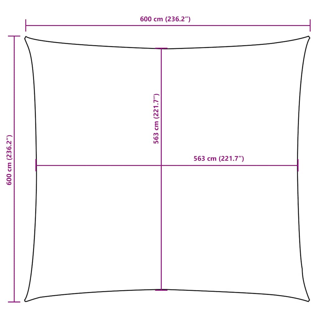 Sunshade Sail Oxford Fabric Square 6x6 m Yellow