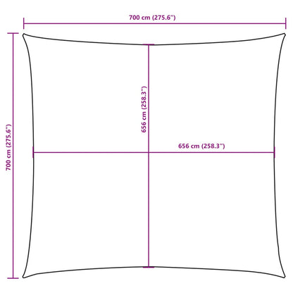 Sunshade Sail Oxford Fabric Square 7x7 m Yellow