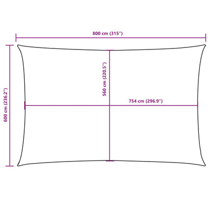 Sunshade Sail Oxford Fabric Rectangular 6x8 m Yellow