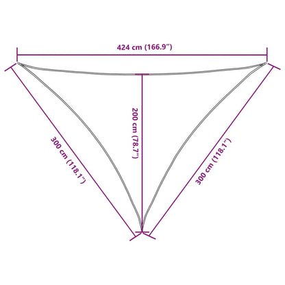 Sunshade Sail Oxford Fabric Triangular 3x3x4.24 m Yellow