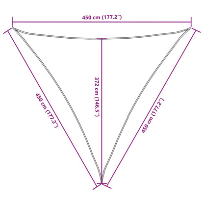 Sunshade Sail Oxford Fabric Triangular 4.5x4.5x4.5 m Yellow