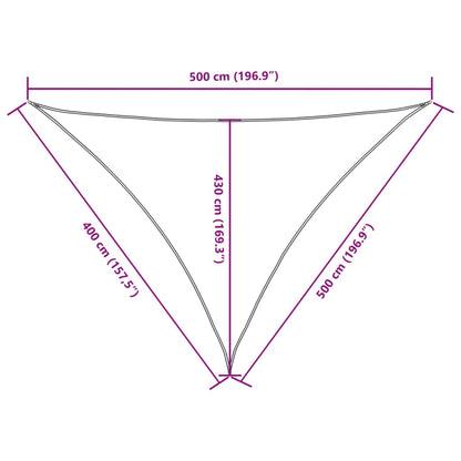 Sunshade Sail Oxford Fabric Triangular 4x5x5 m Yellow