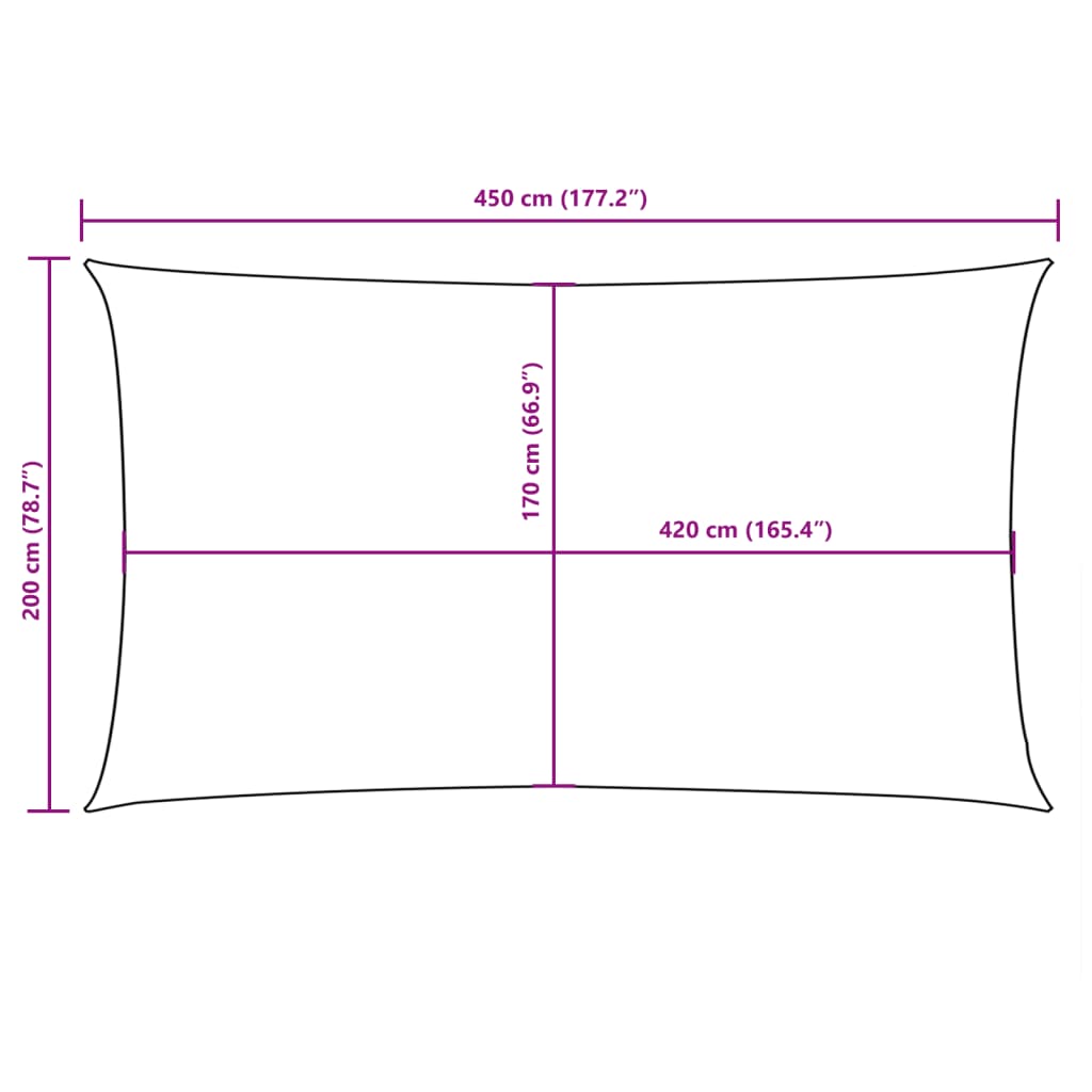 Sunshade Sail Oxford Fabric Rectangular 2x4.5 m Red