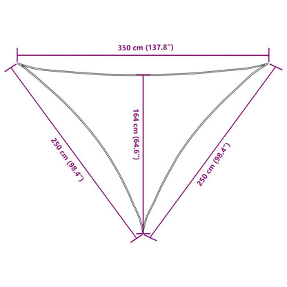 Sunshade Sail Oxford Fabric Triangular 2.5x2.5x3.5 m Red