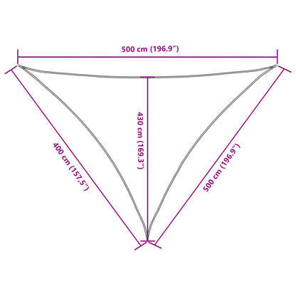 Sunshade Sail Oxford Fabric Triangular 4x5x5 m Red