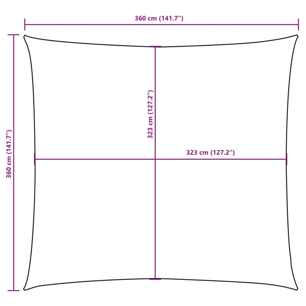 Sunshade Sail Oxford Fabric Square 3.6x3.6 m Orange