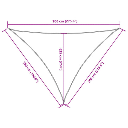 Sunshade Sail Oxford Fabric Triangular 5x7x7 m Black