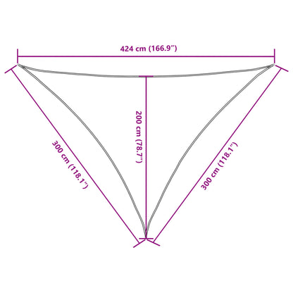 Sunshade Sail Oxford Fabric Triangular 3x3x4.24 m Brown