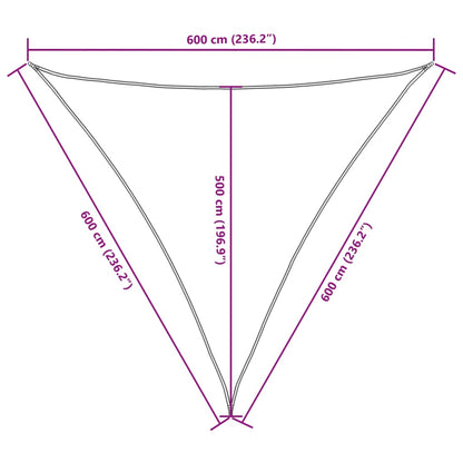 Sunshade Sail Oxford Fabric Triangular 6x6x6 m Brown
